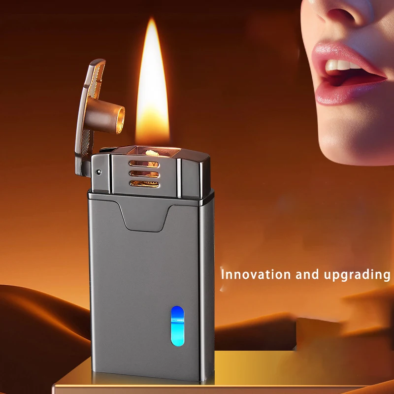 Intelligent voice controlled ignition kerosene lighter with large capacity blue light transparent compartment lighter popular