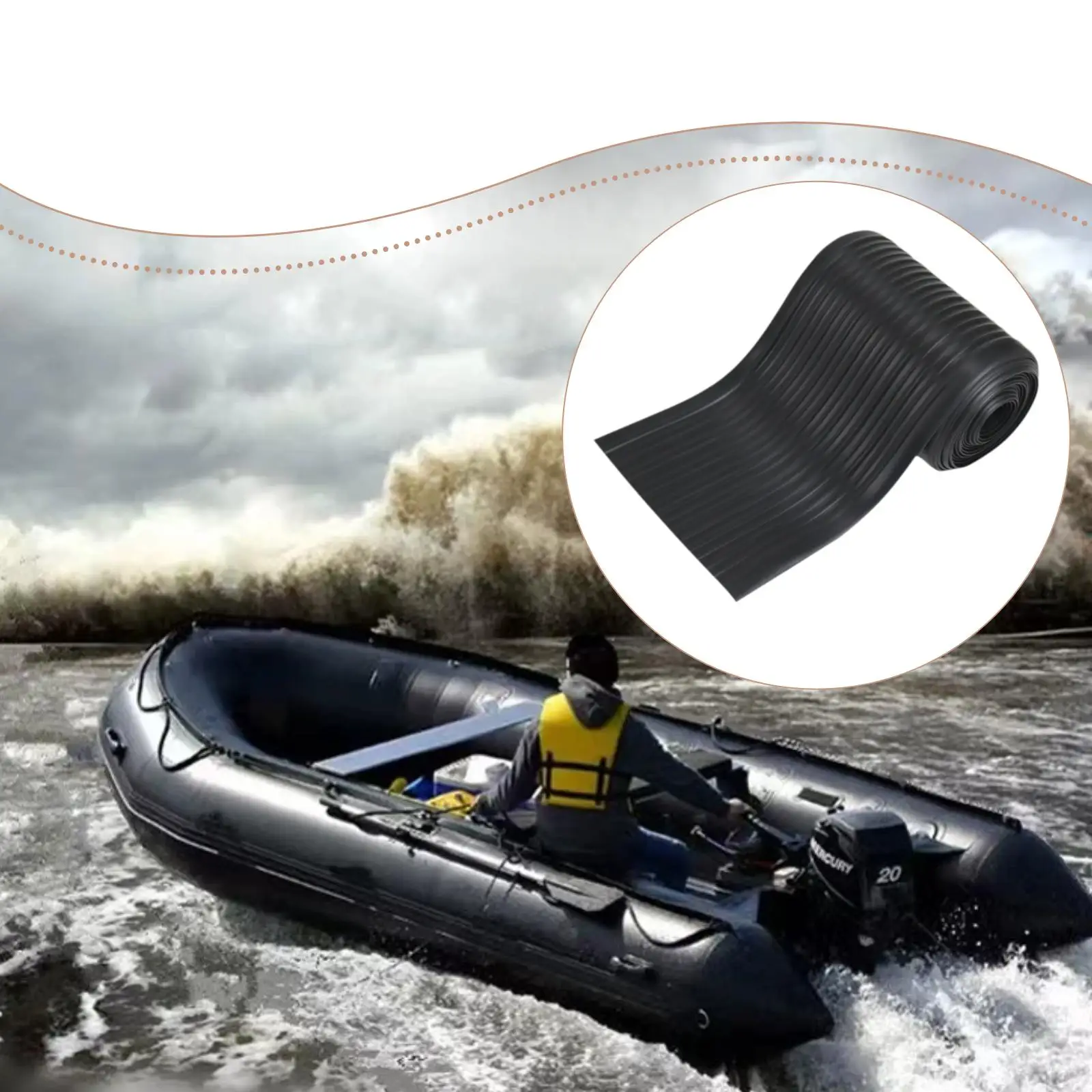 

PVC Wear Resistant Protective Strip Accessory for Inflatable Boats Kayaks Canoe Easy Install and Safety