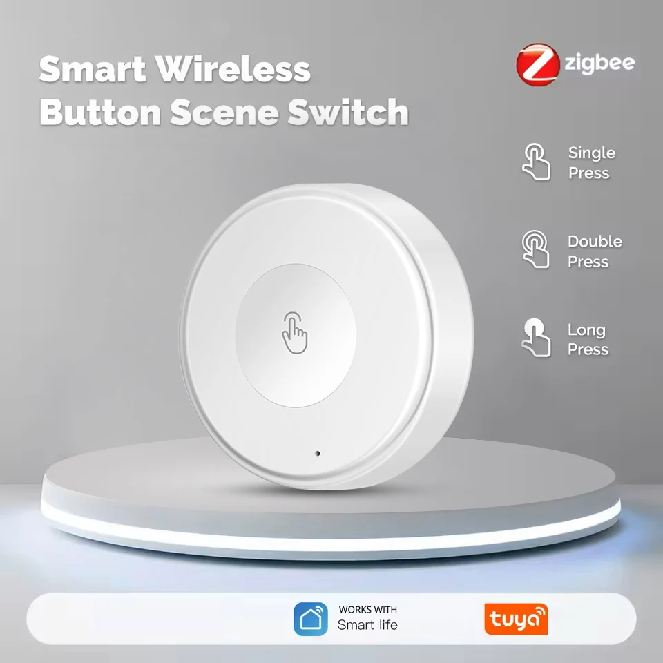 

Tuya Zigbee Smart Switch Wireless Scene Switch, BatteryPowered Mobile Setting Multi-scene Linkage Wireless Remote Controllerl ﻿