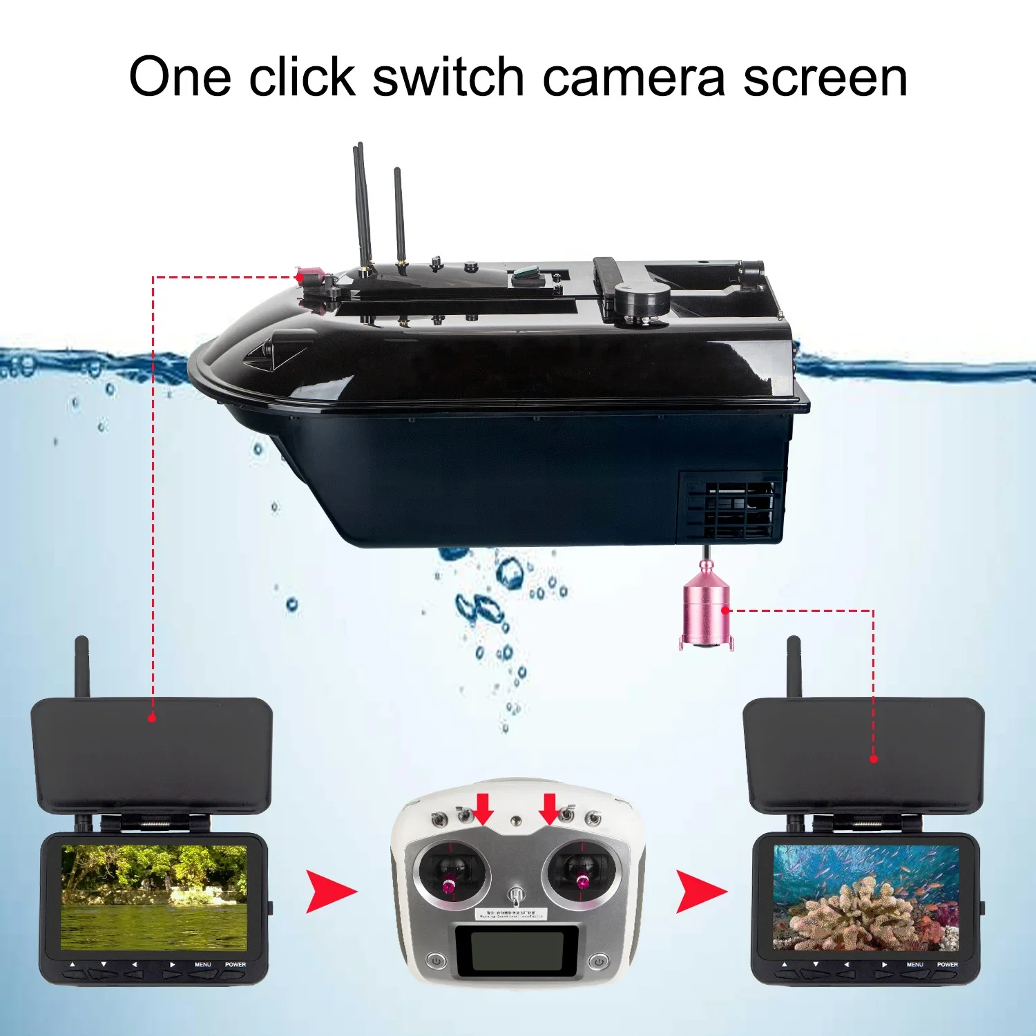 600M Popular Silen Motor Runs Quietly Fishing Vait Boats Fishing Accessories Bait Boat Fishing Bait Boat With Finder Visual