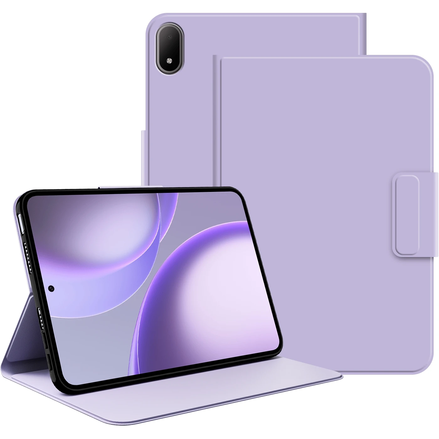For Oppo Pad Mini Case TPU PU Leather Book Style Flip Tablet Cover with Smart Wake / Sleep Stand - Purple