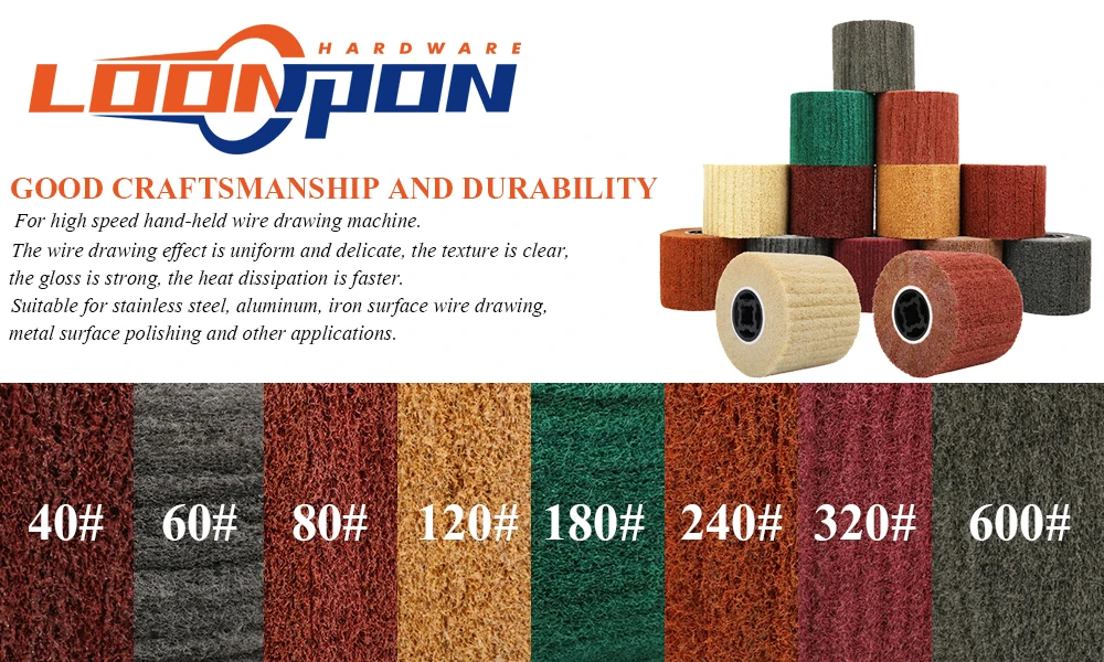 Loonpon 120 x 100 x 19 mm Poliertrommel Polierscheibe Metall Nylondraht Polierbürste Roller Polierwerkzeuge für Edelstahl – Detail 1