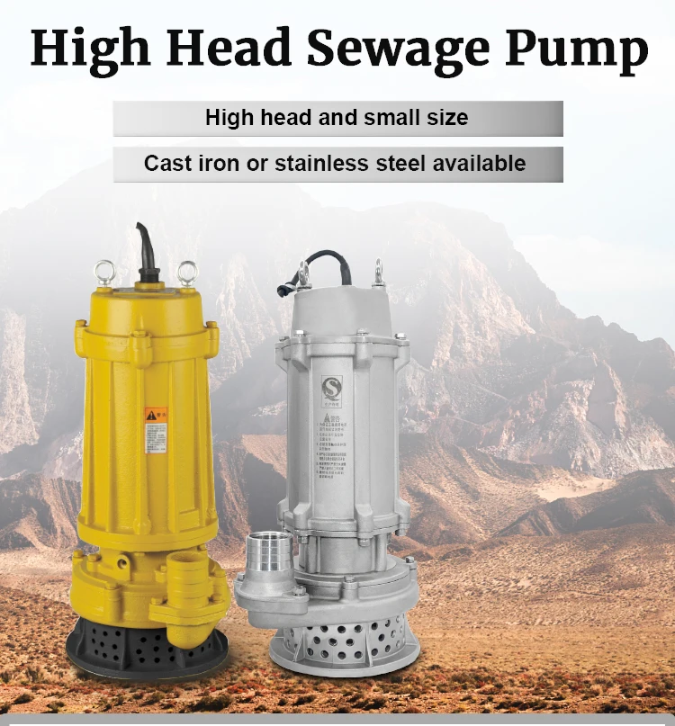 High Pressure Centrifugal Guide Rail Systems Submersible Pumps for Sewage Water Mining Dewatering Pump Sewage 10-200m High Head