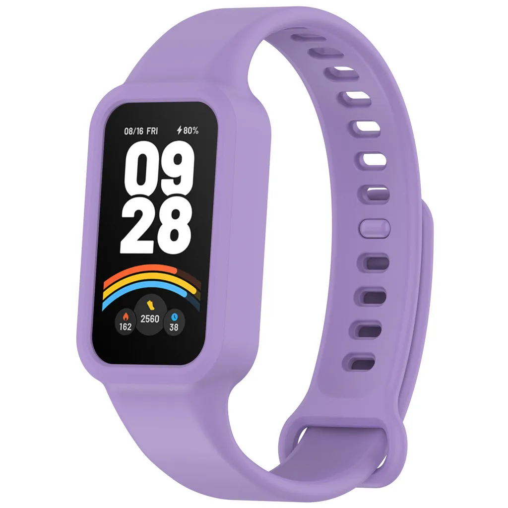 สายรัดซิลิโคนสําหรับ Redmi band 3 Xiaomi Smart Band 9 Active กันน้ํากีฬาสมาร์ทวอท์ชสายรัดข้อมือแฟชั่น