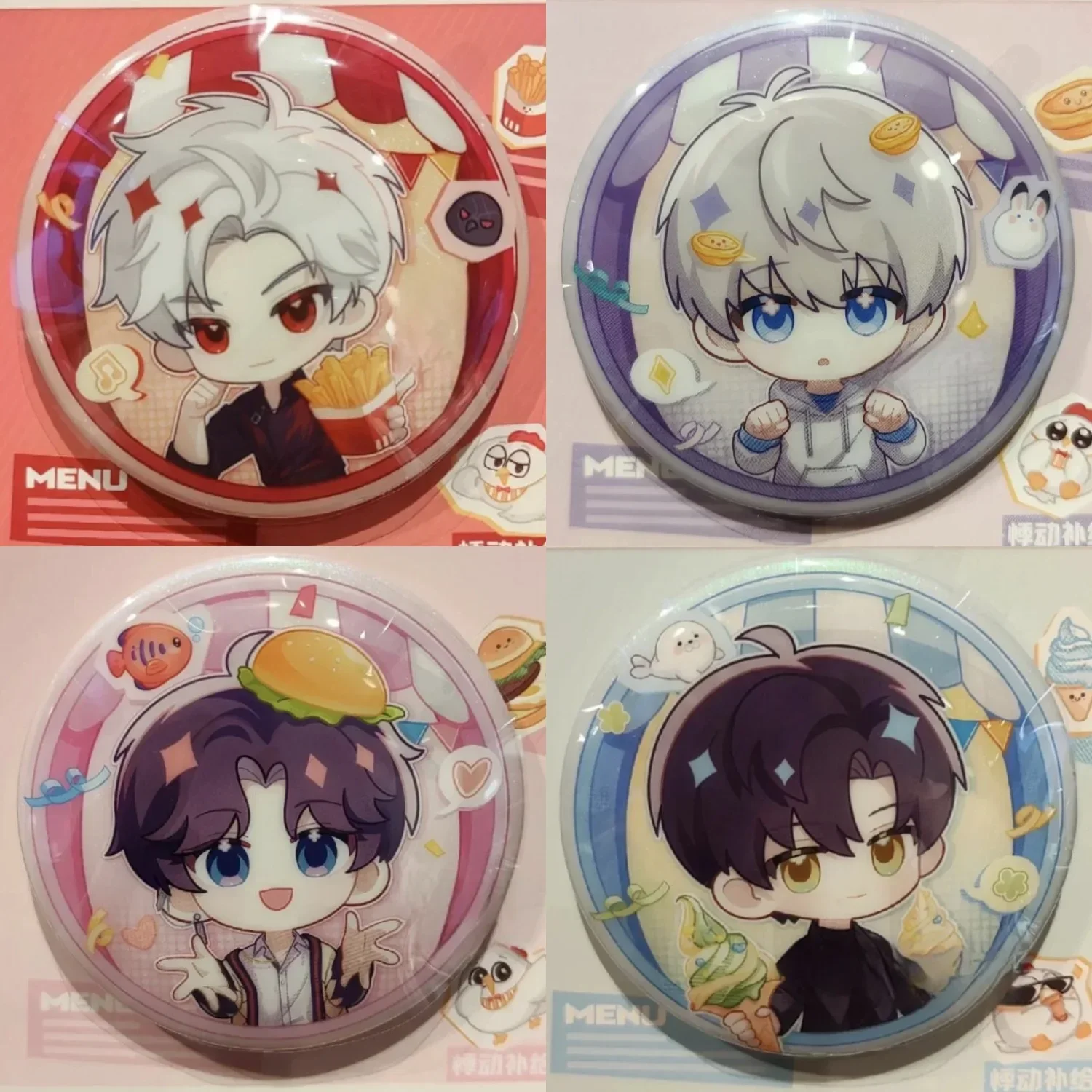 KFC X Love and Deepspace Collaboration Anime المنتجات الرسمية طبعة محدودة Merch Zayne Rafayel Sylus Xavier بطاقة شارة هدية