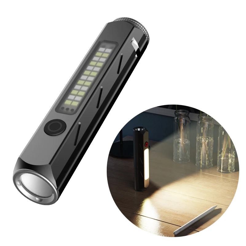 Powerful SST40 LED 21700 TYPE-C USB Rechargeable Flashlight Red Yellow Work Side Light EDC Floodlight Spotlight Magnetic Torch