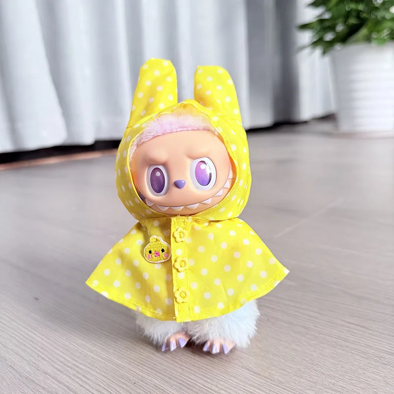 

Mini Doll'S Clothes Outfit Accessories For Korea Kpop Exo 15-17cm Labubu Idol V1 V2 Green Yellow Raincoat hat set Clothing Gift