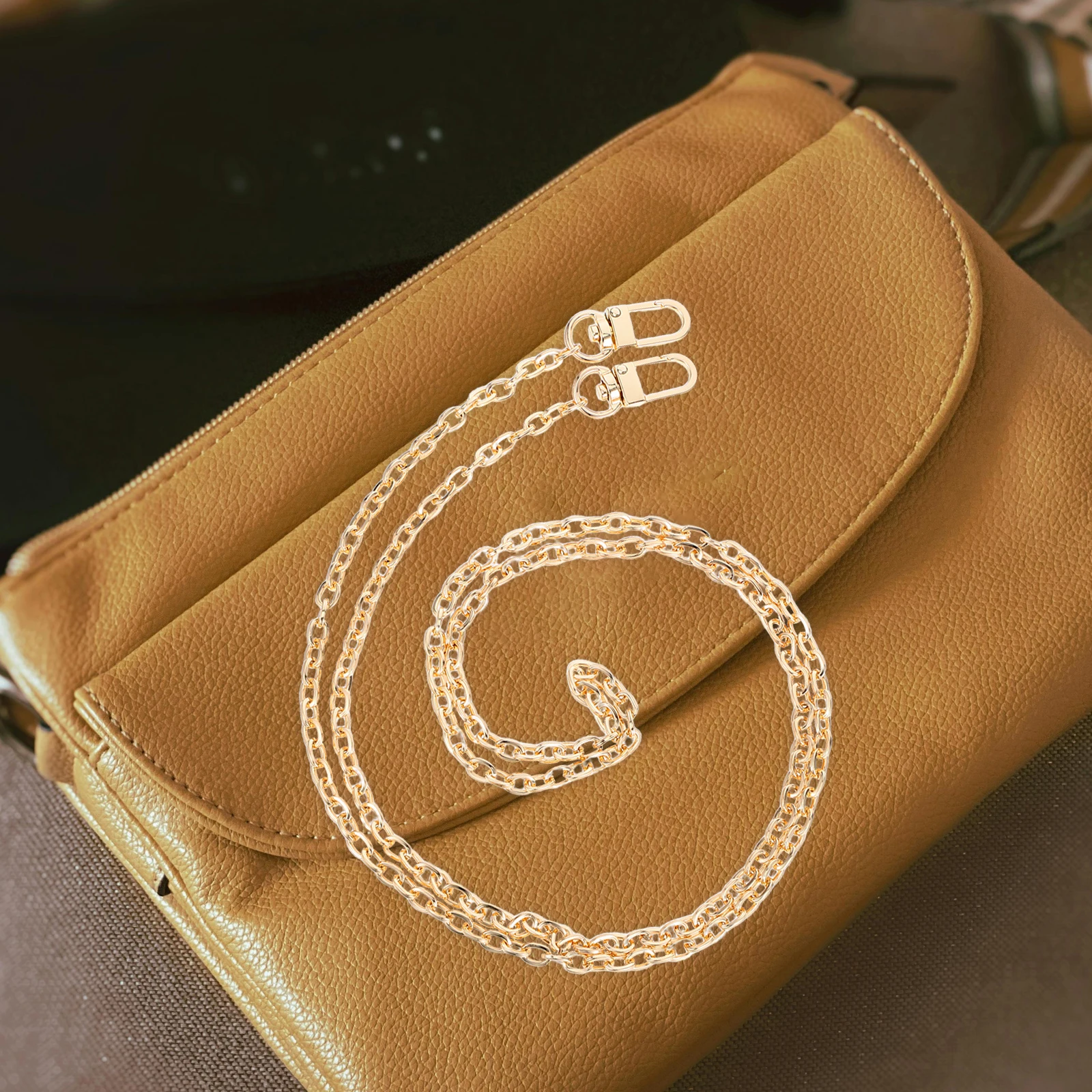 المرأة استبدال المعادن لحقيبة اليد حقيبة الكتف الضوء الذهبي دائم قابل للتعديل Crossbody حزام الكتف محفظة محفظة معدنية