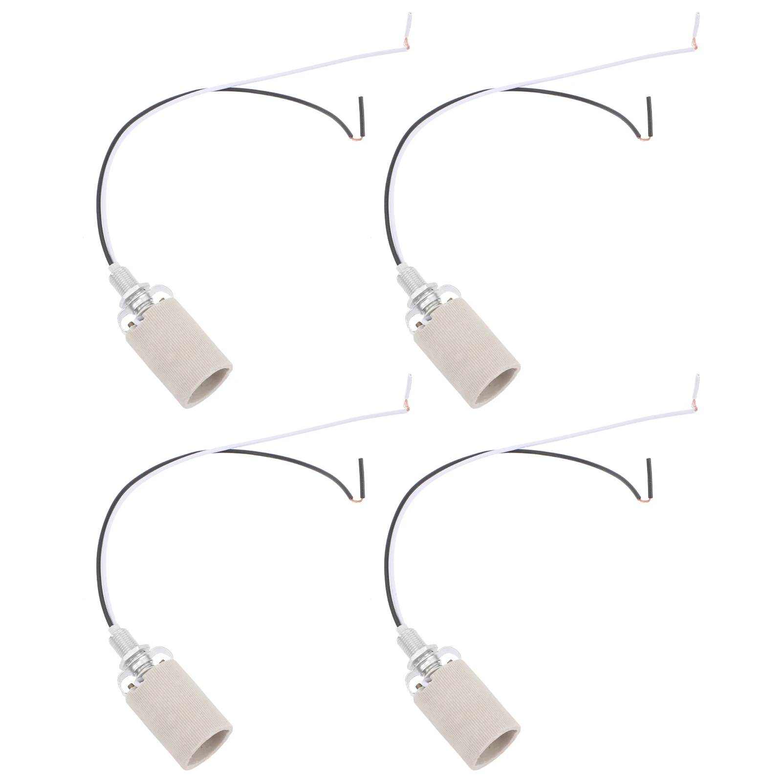 

4Pcs E27 Threaded Lamp Holder High Heat Resistant Screw Socket for Light Bulb Base Pendant Ceiling Lighting Lamp Holder Adapter