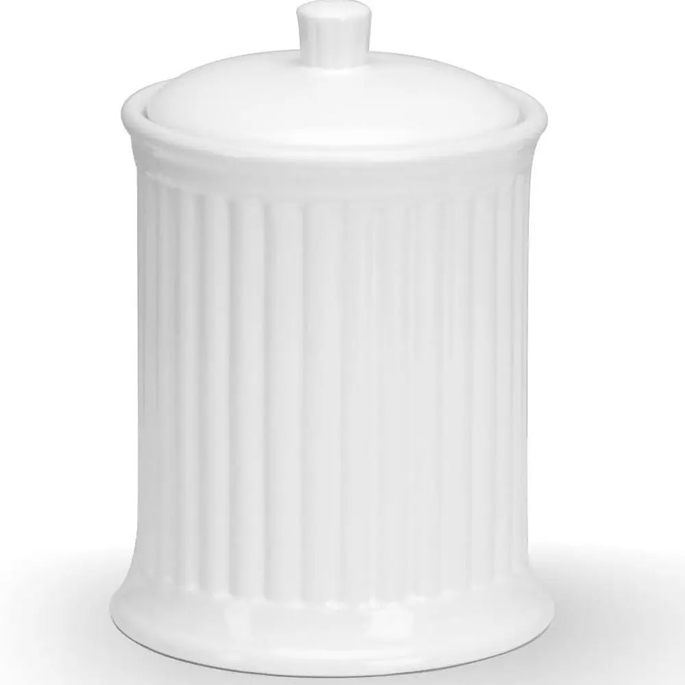 

Large Stoneware Cookie Jar, 120oz Airtight Canister for Kitchen Storage - Ideal for Flour, Sugar, Coffee, Snacks (White)