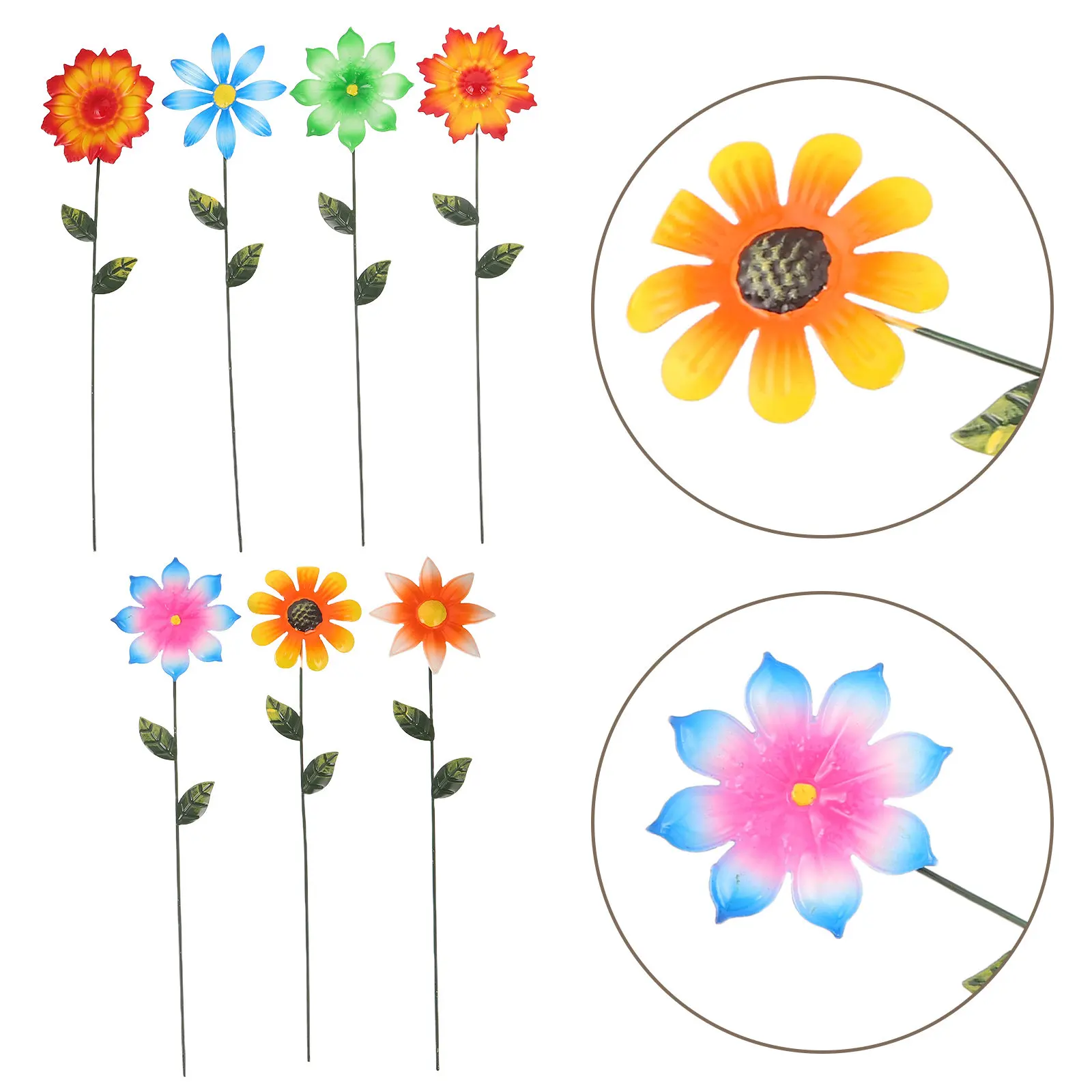 7 pcs Decoration Garden Resin Ornament Landscape Outdoor Halloween Christmas New Year Garden Stake Decor Flower Garden Stake