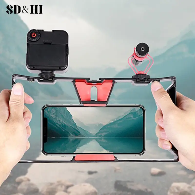 Videocamera Kooi Stabilisator Mount Houder Handheld Frame Film Rig Vlog Telefoon