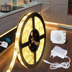 1-5M DC12V LED Strip Lights with Infrared Motion Sensor IP65 Waterproof  Diode Tape Auto On/Off Stairs Closet Kitchen Night Lamp