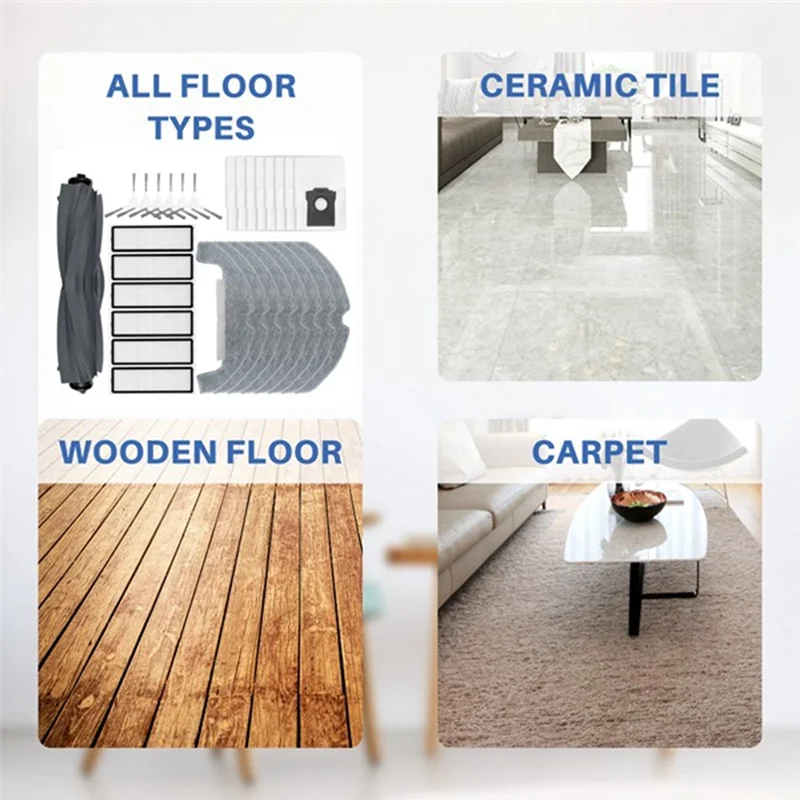 ABZA-Parti di ricambio per Dreame D10 Plus Gen 2 RLD32GD Robot Aspirapolvere Accessori Spazzola laterale principale Filtro Mop Rag Sacchetto per la polvere