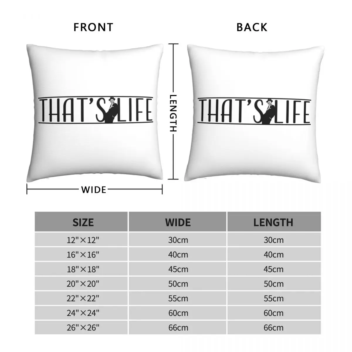 Sinatra That's Life Pillowcase Polyester Linen Velvet Creative Zip Decor Pillow Case Room Cushion Cover