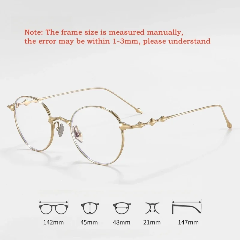 OLLYMURS 새로운 럭셔리 순수 티타늄 라운드 안경 남성과 여성 레트로 초경량 패션 광학 처방 Eyelasses 프레임 EP