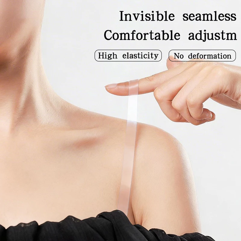 Transparent Invisible Shoulder Straps, Non-Slip, Anti-Allergic, Traceless Underwear Shoulder Straps, Ultra-Thin Bra Straps, Bra Straps with Transparent Shoulder Straps