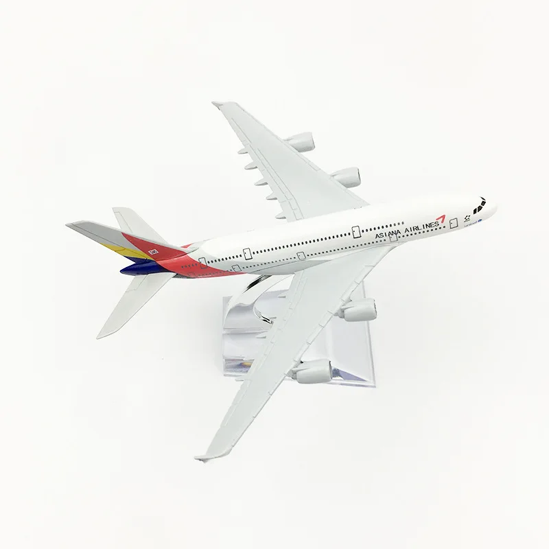 Aircraft model Ornaments16CM Asiana AirlinesA380 Diecast Aviation Plane Collectible Miniature Toys for Boys Dropshipping