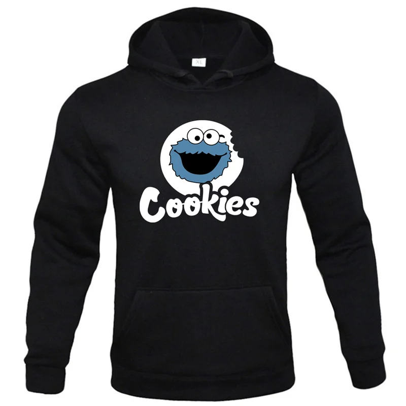 New Anime Cookies Print Fleece Men\'s Autumn and Winter Men\'s and Women\'s Sweatshirts Hoodies Pullover Hip Hop Streetwear Tops