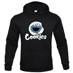 New Anime Cookies Print Fleece Men's Autumn and Winter Men's and Women's Sweatshirts Hoodies Pullover Hip Hop Streetwear Tops