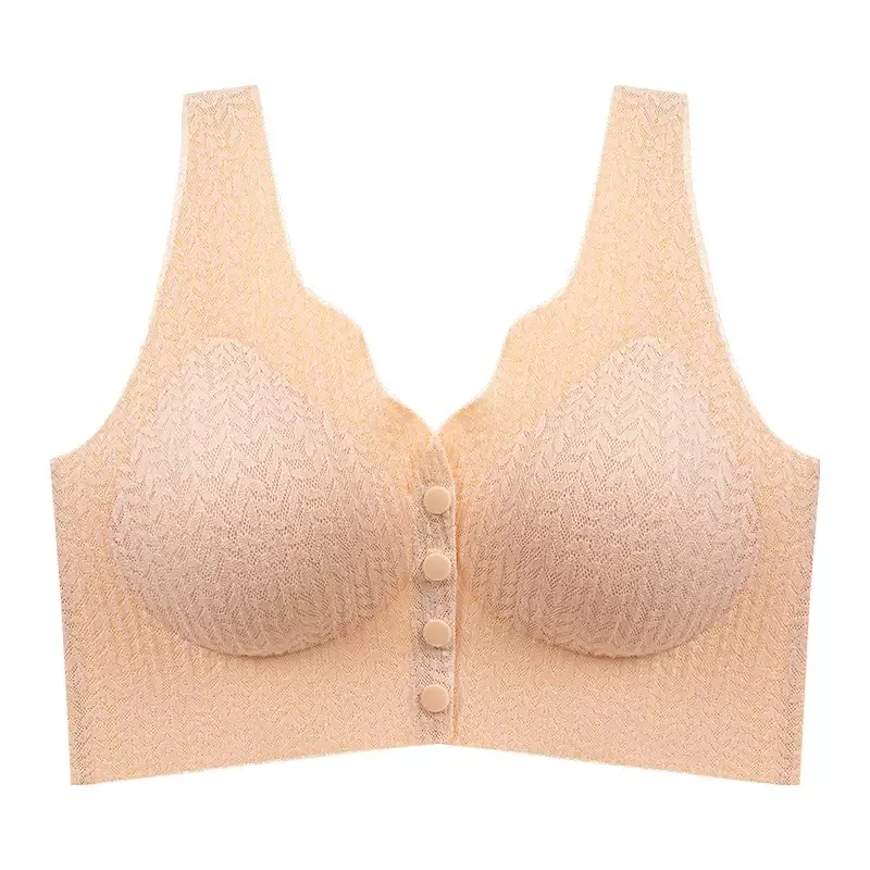 Front Buckle Plus Size Nursing Aunt Bra Seamless Underwear Gathered Pregnant Women Anti-sagging No-rim Bra Thin Women view 5