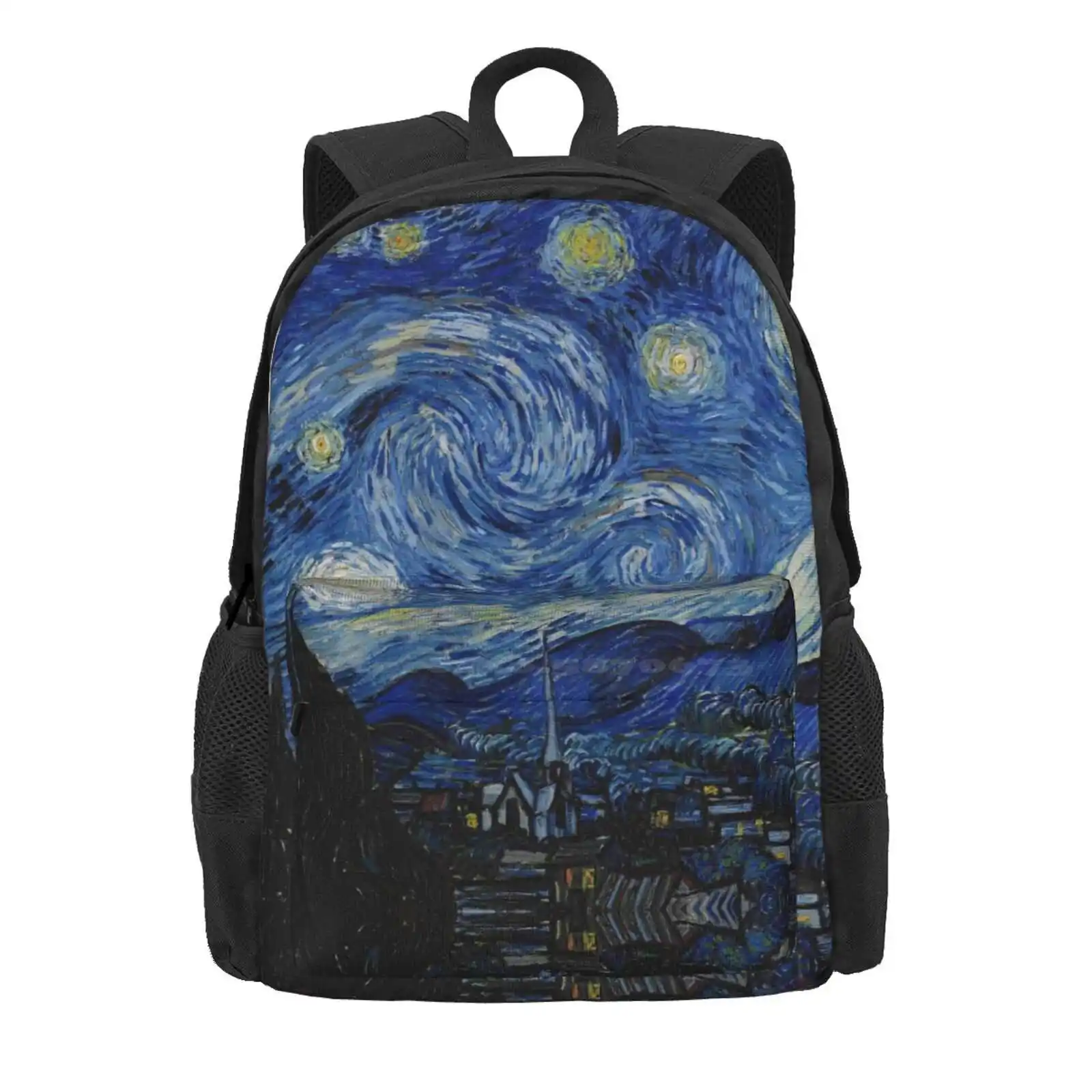 The Starry Night - Vincent Van Gogh - Exhibition Poster Hot Sale Schoolbag Backpack Fashion Bags The Starry Night Vincent Van