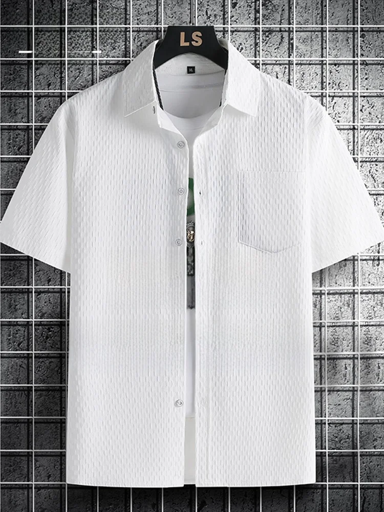 

MoChao, мужские, большие размеры, ort Sve irt, свободные, однотонные, с откидным воротником, Ice Sensation, повседневные, летние, новые, из полиэфирного волокна