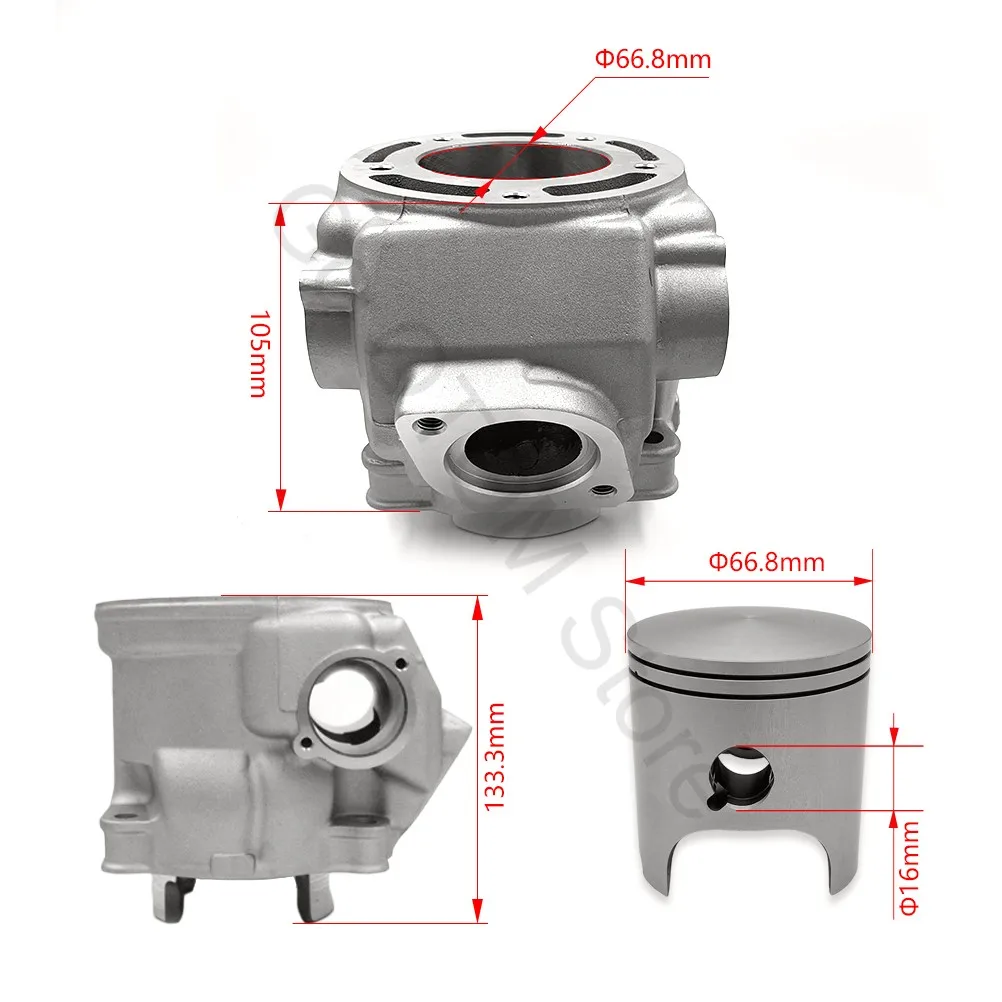 OTOM Motorcycle 66.8mm Cylinder Kit Piston Ring Gasket Pin Sealing Pad Bearing For YAMAHA DT230 MT250 TSE250 Engine Accessories