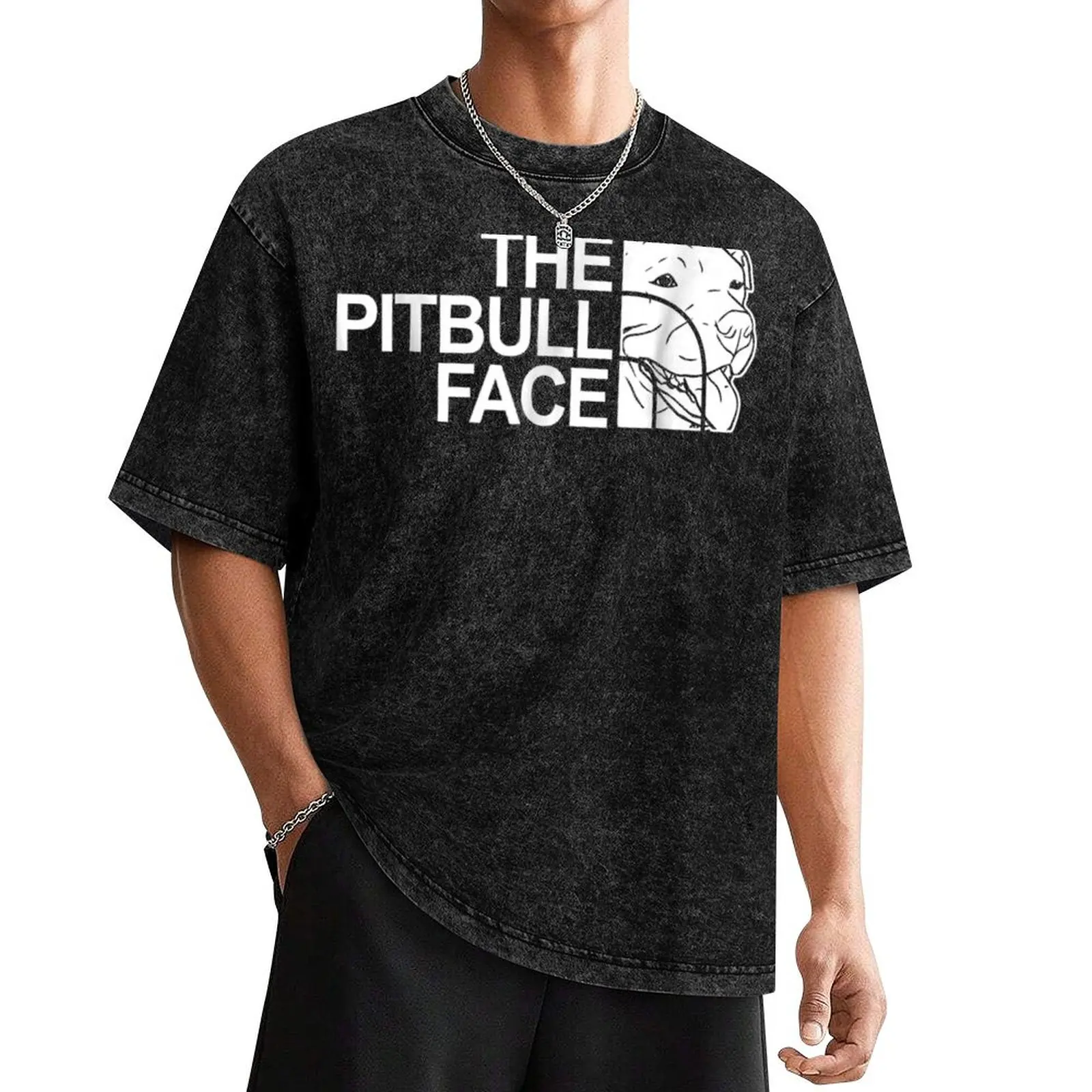 The Pitbull Face Funny Dog Pitbull S T-Shirt custom shirt graphic shirts mens clothes