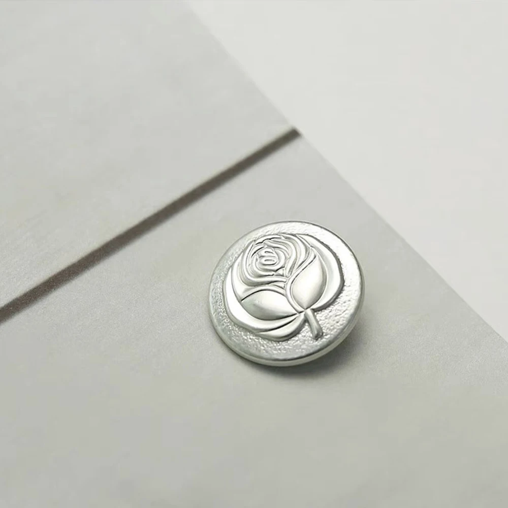 10 Pieces/set Fashion Rose Pattern Round Metal Buttons Women\'s Suit Tweed Coat Shirt Dress Flower Decoration Buttons Gold Silver