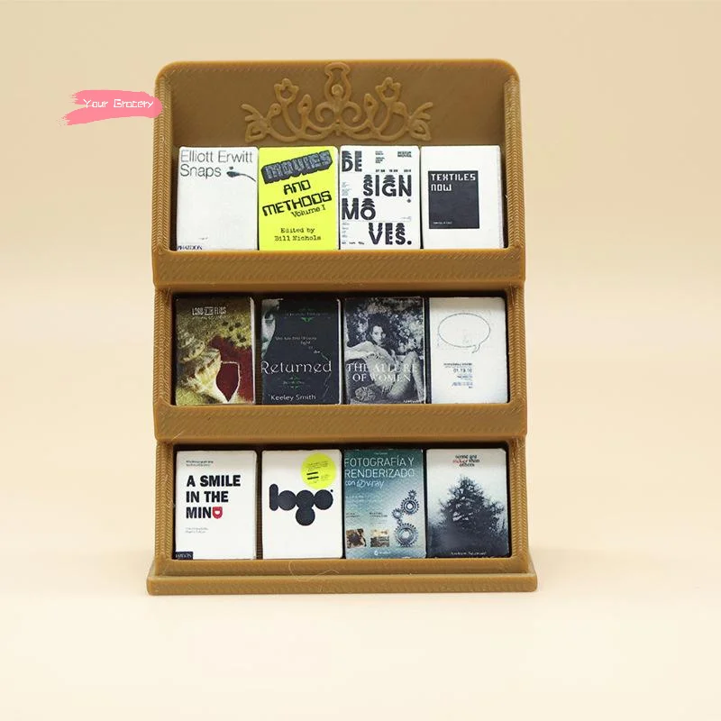 Mini étagères à livres, présentoir pour maison de poupée, meubles d'étude, Micro scène, modèle d'ornement, décoration de maison de poupée, échelle 1/12