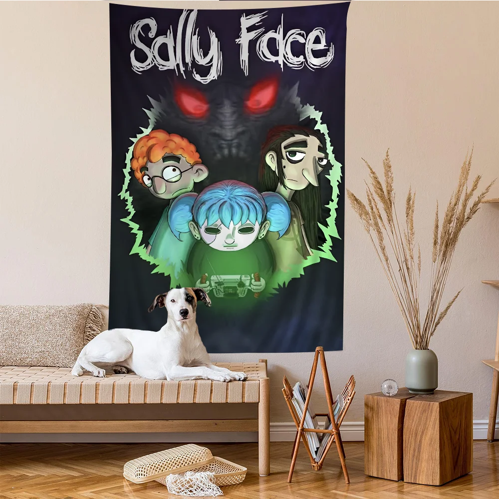 Game Sally Face Anime Tapestry Hanging Tarot Hippie Wall Rugs Dorm Home Decor