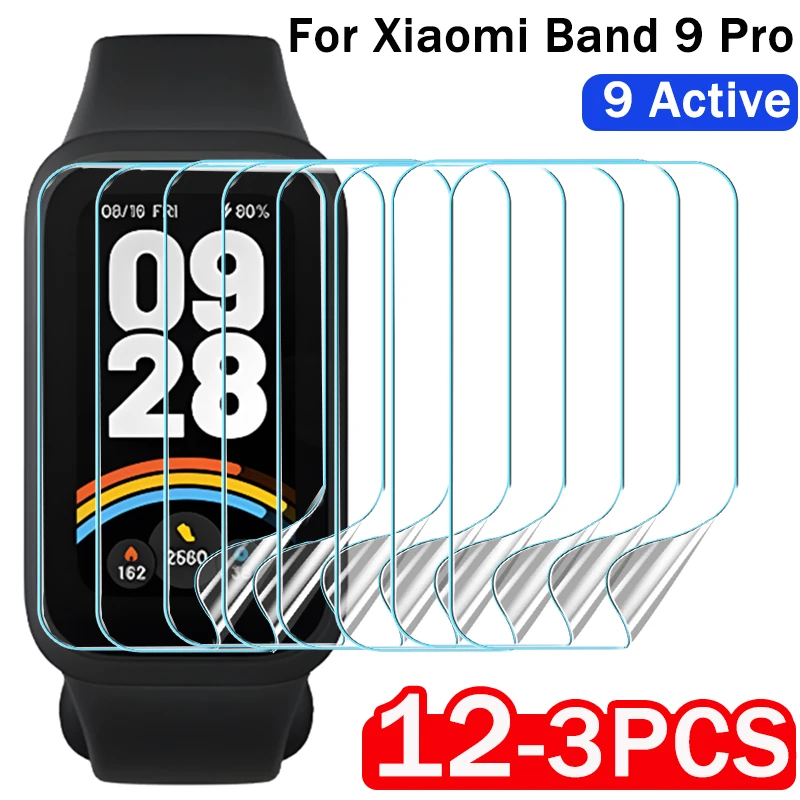 3-12PCS For Xiaomi Mi Band 9 Pro Screen Protector Anti-scratch Hydrogel Film Watch Soft Protective Film For Mi Band 9 Active