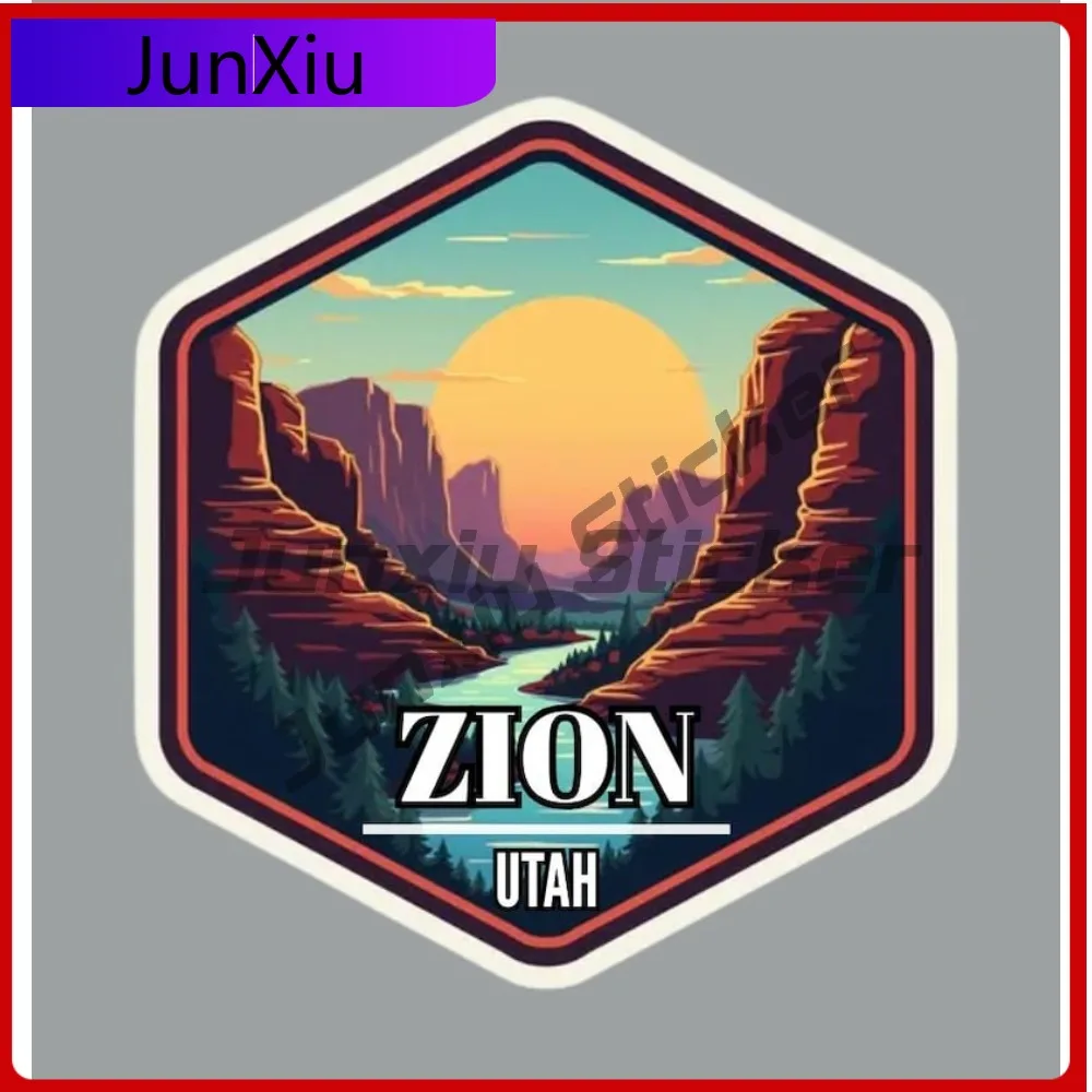 

Zion National Park Utah Fridge Or Laptop Sticker Waterproof Stickers Rv Camper Windows Windshield Luggage Decals Zx1r Hood Decal