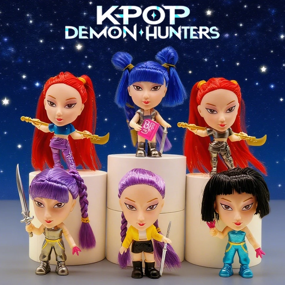 

10CM- Q version -KPop Demon Hunters Superstar Rumi Mira Zoe Acrylic PVC Action Figure Toy Anime Figurine Doll For Fans Gift