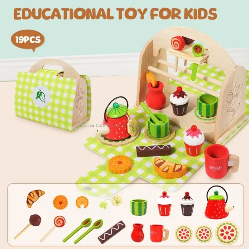 ملحقات المطبخ للعب التظاهري للأطفال الصغار، أواني الأطباق الخشبية، لعبة تعليمية للفتيات والأولاد