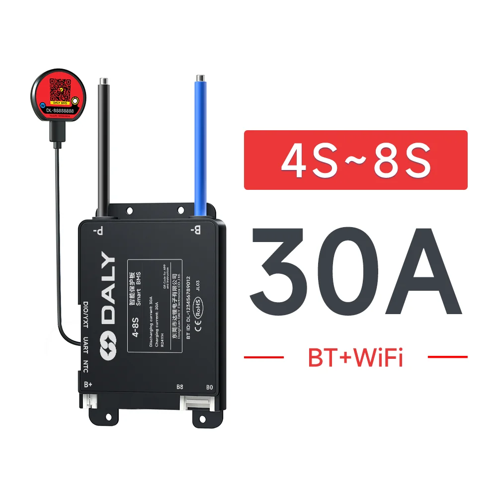 Daly Smart BMS 30A 40A 60A 80A 100A 120A 150A 200A WIFI Ingebouwde Bluetooth 7S 8S 13S 14S 16S 17S 20S 24S Lifepo4 Li-Ion LTO