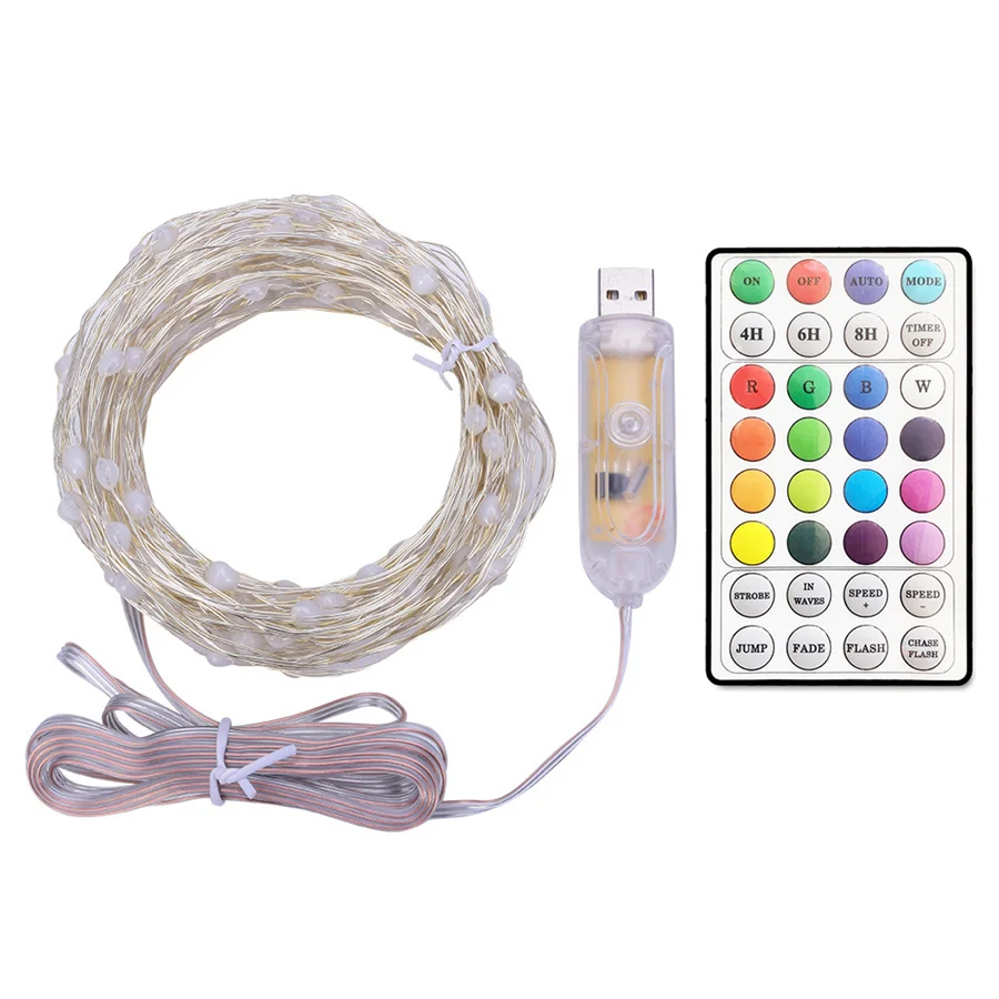 20M 10M LED RGB ไฟ Fairy กลางแจ้ง 12 โหมด USB REMOTE Garland String Light สําหรับ Home Garden งานแต่งงานตกแต่งคริสต์มาส