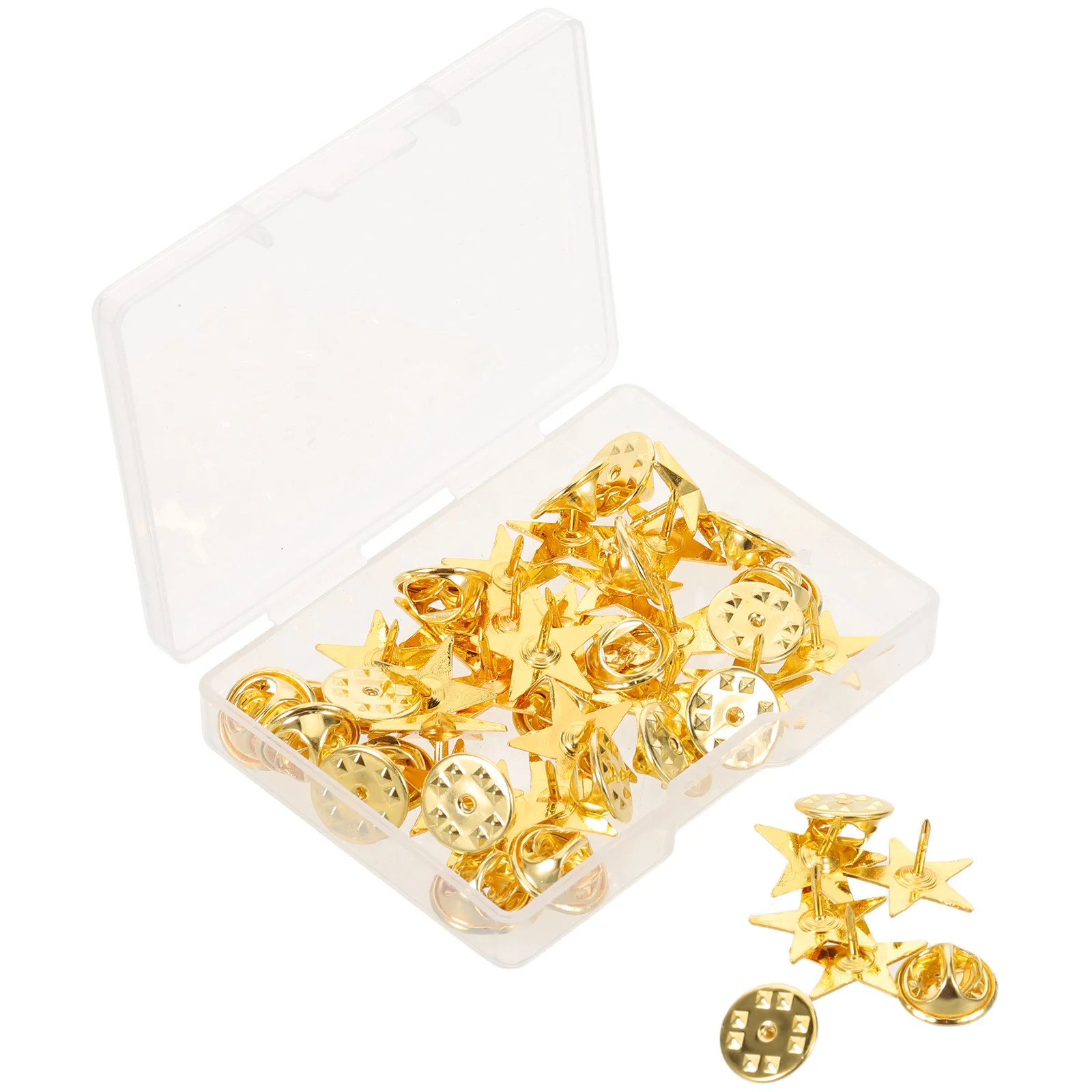 

1 Set Five Pointed Star Pin Silver Lapel Brooch Small Star Badge For Hat Backpack Suit Collar Men Women Accessory Patriotic