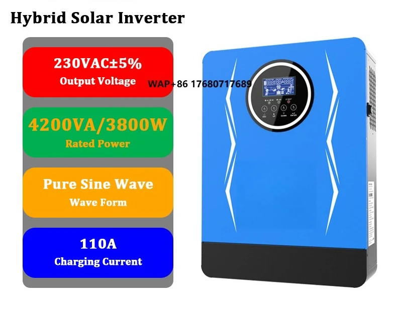 

SUMRY 4200VA/3800W 55-450VDC MPPT Solar Charge Pure Sine Wave Inverter Programmable Supply Priority for PV Battery or Grid