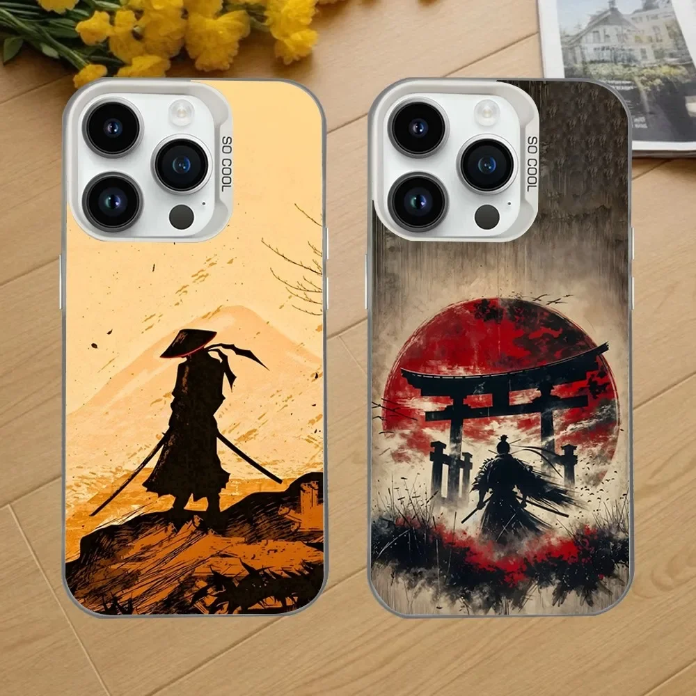 

Japanese Bushido Samurai Phone Case For iPhone 16,15,14,13,12,11,Mini,Pro,SE,MAX White Matte Shockproof Cover