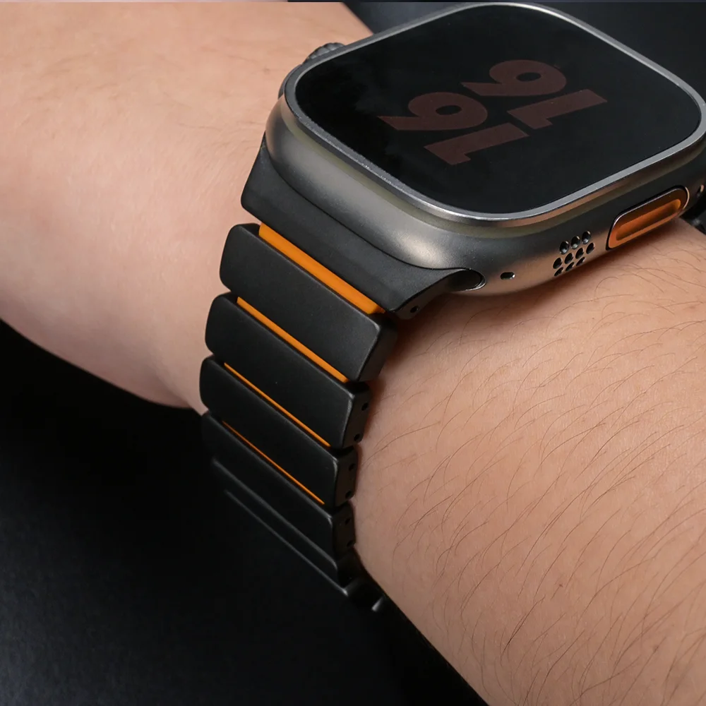 التيتانيوم الفرقة ل أبل ساعة Ultra3 2 49 مللي متر سلسلة 11 10 46 مللي متر الرجال سوار معدني ل Iwatch 9 8 7 45 مللي متر 5 6 SE3 44 مللي متر شريط مطاطي #3