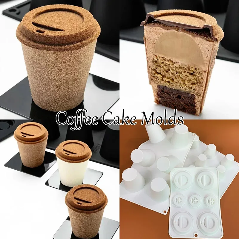 Coffee Cup Shaped Combination Silicone Chocolate Mousse Cake Mold Mug Design Silicone Mould Kitchen Bakeware Dessert Baking Tool