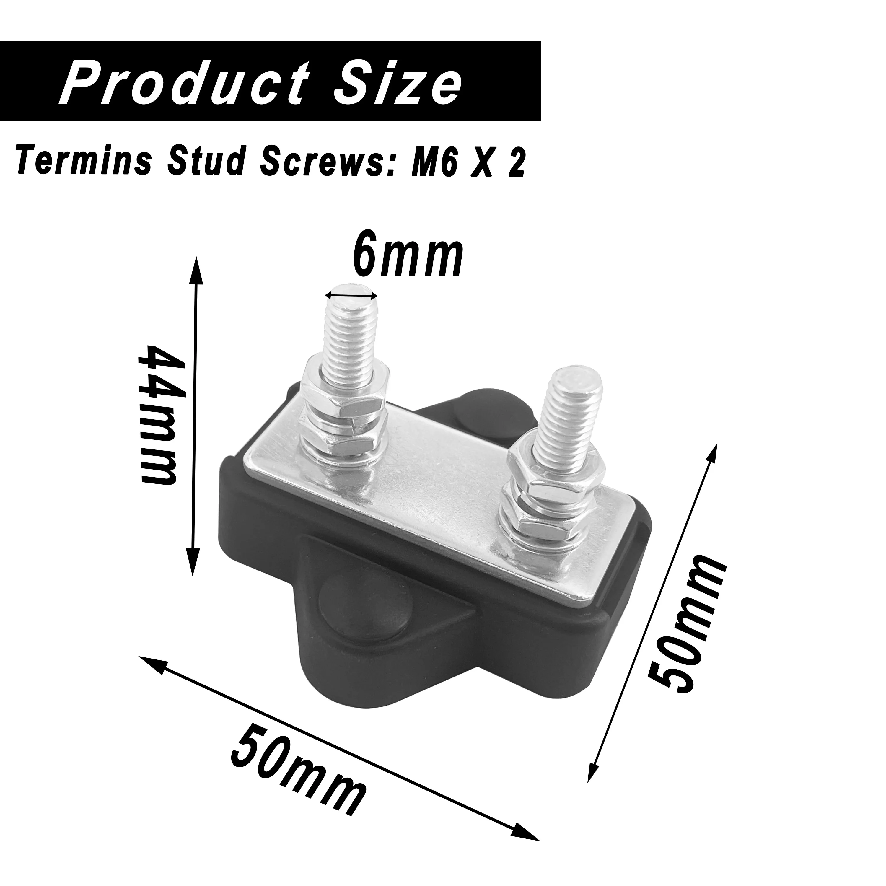 M6 Stud Bus Bar Terminal Block Battery Power Distribution 1/4\