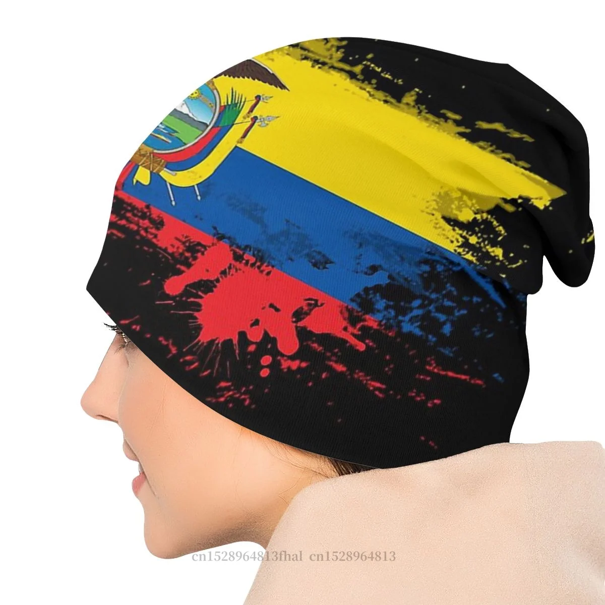 Bonnet Hats National Men Women\'s Ecuador Splatter Winter Warm Cap Design Skullies Beanies Caps