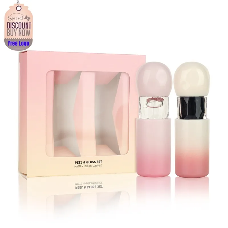 

Private Label 2pcs/set Matte Waterproof Lip Tint&lip Oil Kit Nourshing Moisturizing Hydrating Repairing Tear Off Lips Makeup