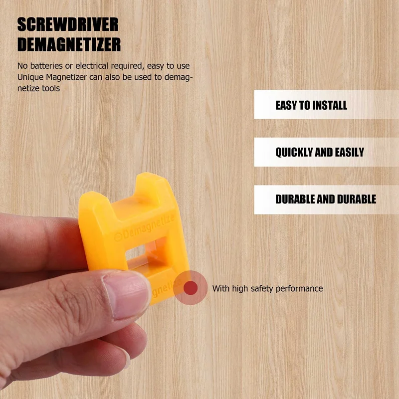 Screwdriver Magnetizer Degaussing Demagnetizer Magnetic Practical Pick Up Tool Color:Yellow
