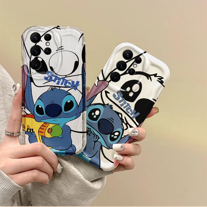 Cute Disney Stitch Cartoon Phone Case for Samsung Galaxy A50 A35 A34 A33 A32 A24 A23 A22 A13 A12 M55 M54 M35 M14 Dustproof Cover