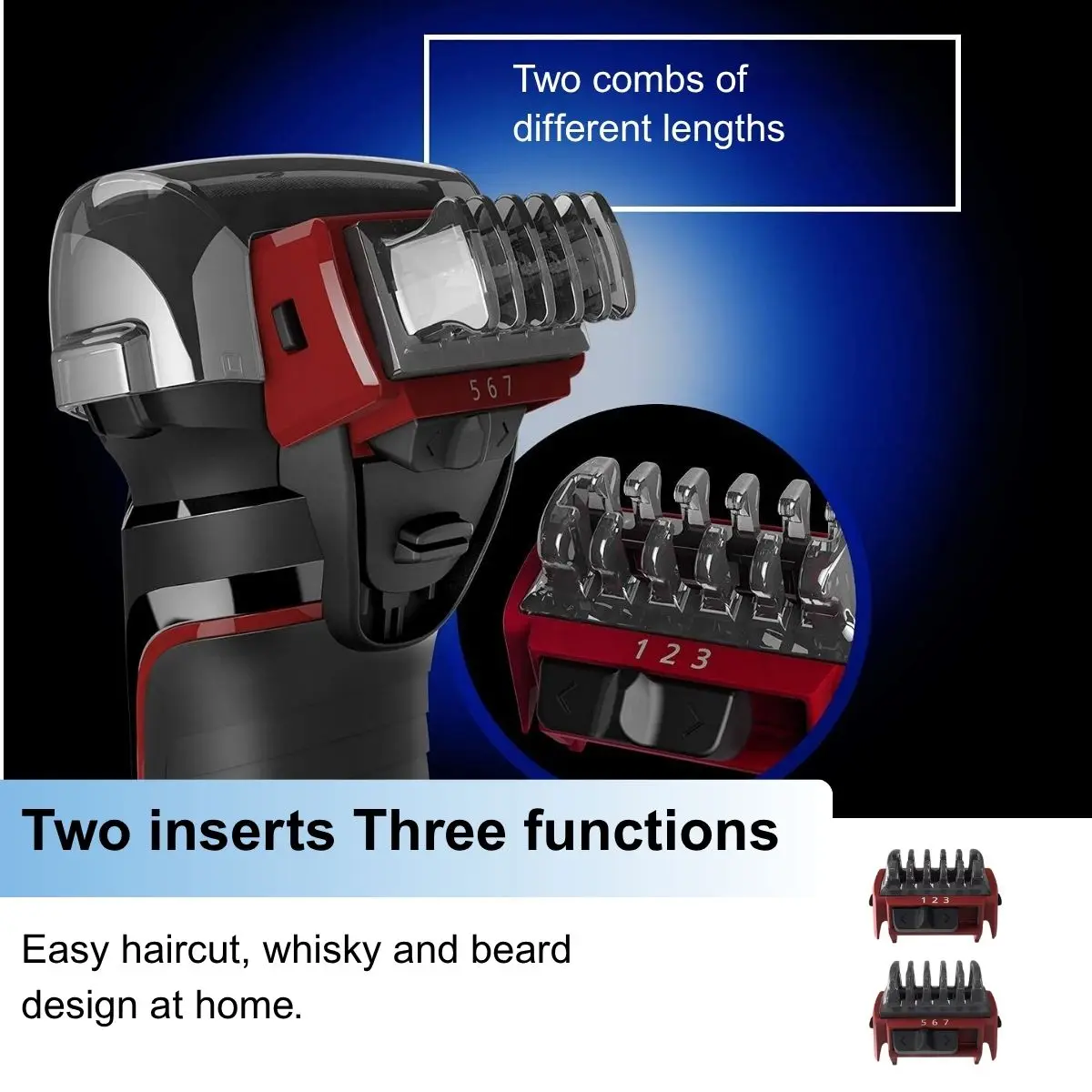 ماكينة حلاقة كهربائية باناسونيك ES-LL40 للرجال، ماكينة حلاقة رطبة وجافة 3 شفرات مع ماكينة تشذيب منبثقة