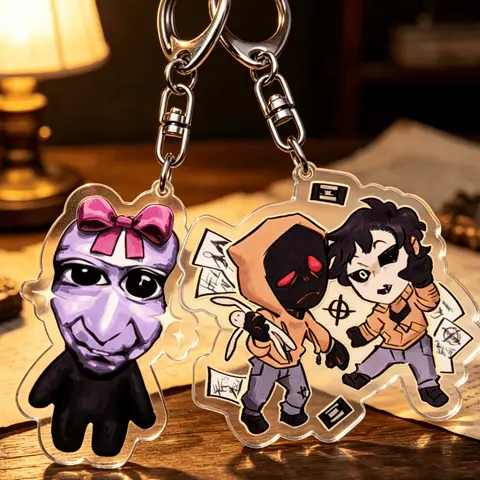 for Marble Hornets Peripheral Hoodie Masky William Afton Acrylic Keychain Backpack Accessories Festival Gift Cute Ornament